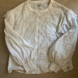 Aura Ivory Blouse with Lace Accents